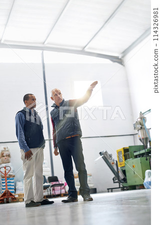 Factory, management and warehouse inspection for shipping as distribution professional for storage. Business people, communication and diversity on site and quality assurance for industrial plant Factory, management and warehouse inspection for shipping as distribution professional for storage. Business people, communication and diversity on site and quality assurance for industrial plant 114326981