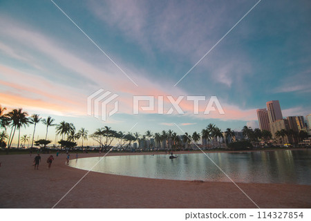 Sunset glow in Hawaii 114327854