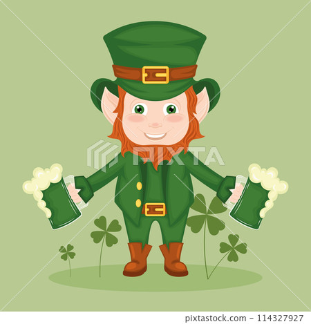 St Patricks day Irish elf character cartoon Vector St Patricks day Irish elf character cartoon Vector 114327927