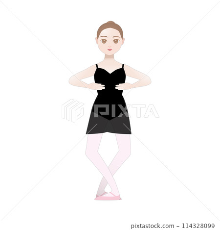 Ballet lesson illustration_Plie 114328099