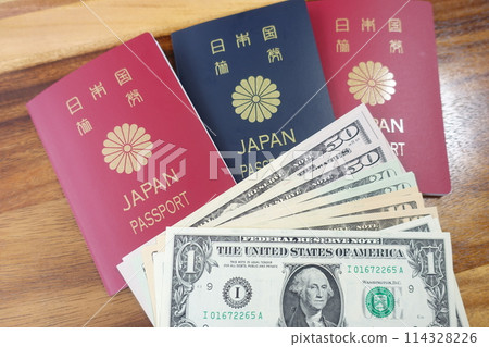 Japanese passport and dollars Japanese passport and dollars 114328226