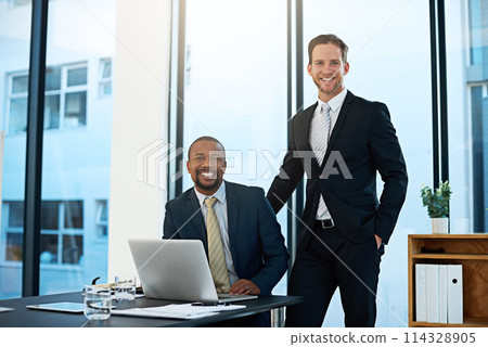 Portrait, lawyers or business people with laptop at law firm for consulting, legal advice or networking. Collaboration, teamwork or happy attorneys on technology for schedule, news or feedback review Portrait, lawyers or business people with laptop at law firm for consulting, legal advice or networking. Collaboration, teamwork or happy attorneys on technology for schedule, news or feedback review 114328905