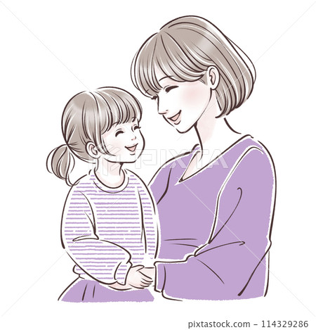 Parent and child illustration material 114329286
