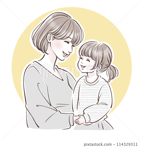 Parent and child illustration material 114329311