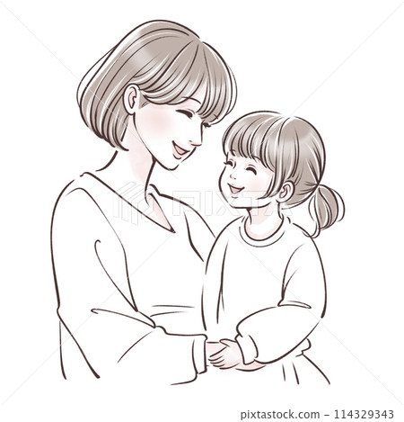 Parent and child illustration material Parent and child illustration material 114329343