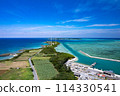 [Okinawa, Miyakojima] Ikema Island and Ikema Bridge seen from Higashi-Hennazaki photographed from the sky with a drone ② 114330541