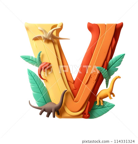 3D letter V 114331324