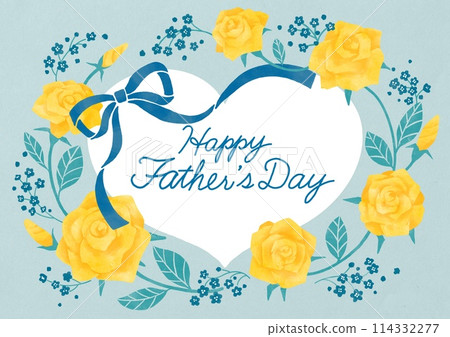 父親節黃玫瑰卡片插畫 114332277