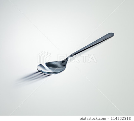Spoon, shadow and fork with mockup space, utensils and kitchen tool on a white studio background. Promotion, design and metal with artistic expression and bizarre with reflection, steel and mystery Spoon, shadow and fork with mockup space, utensils and kitchen tool on a white studio background. Promotion, design and metal with artistic expression and bizarre with reflection, steel and mystery 114332518