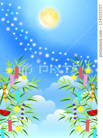 七夕,銀河,夢幻,童話,可愛,插畫,背景,藍色,垂直 七夕,銀河,夢幻,童話,可愛,插畫,背景,藍色,垂直 114333157