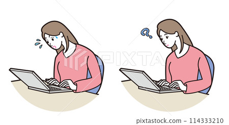 Illustration of a woman investing online 114333210