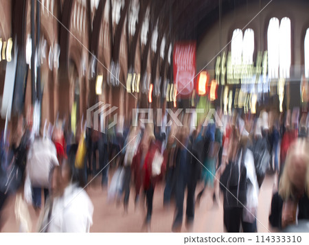 People, walking and museum with motion blur of busy mall, building or commute in city. Group, community or crowd of population moving in town square, urban or public area for travel or landmark People, walking and museum with motion blur of busy mall, building or commute in city. Group, community or crowd of population moving in town square, urban or public area for travel or landmark 114333310