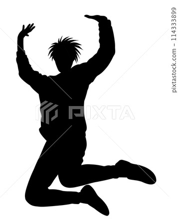 跳躍的男性剪影 114333899