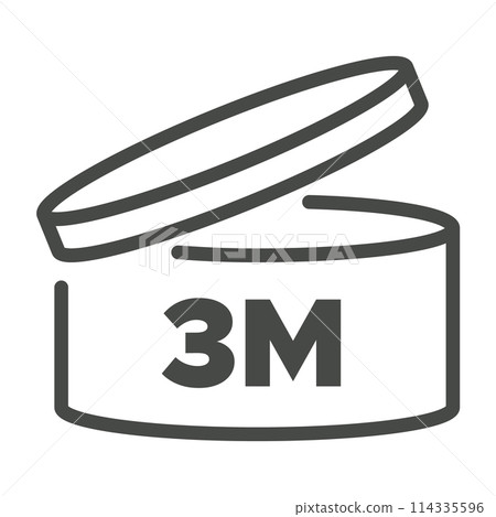 Pao vector symbol. Period after opening icon. Cosmetic open month life shelf. Cosmetic product expiration. 3 months 114335596