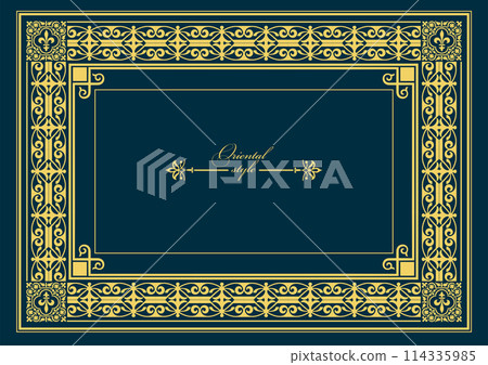 Gold ornament on dark background. Can be used as invitation card. Book cover. Vector illustration Gold ornament on dark background. Can be used as invitation card. Book cover. Vector illustration 114335985