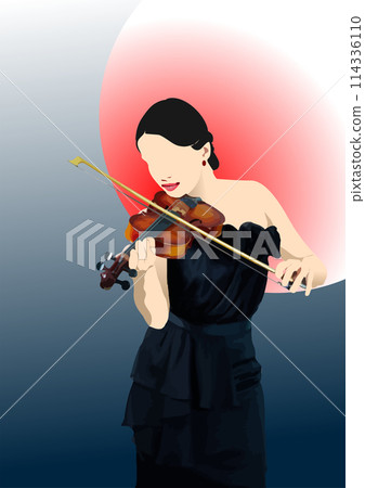 A beautiful female violinist. 3d color vector illustration A beautiful female violinist. 3d color vector illustration 114336110
