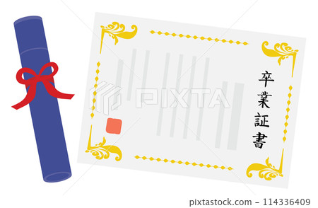 Illustration of diploma 114336409