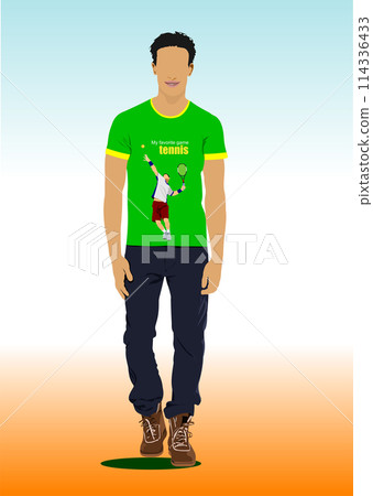 Young sportsman. Vector 3d illustration 114336433