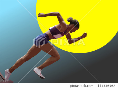 The running people. Vector 3d illustration 114336562