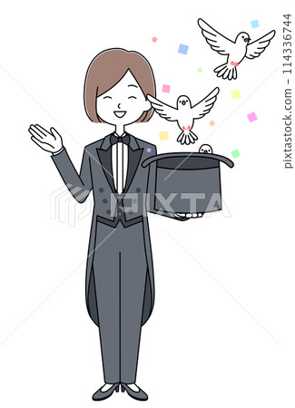 一個魔術師女人的插圖 一個魔術師女人的插圖 114336744