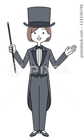 Illustration of a female magician 114336748