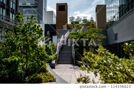 Landscape of many green office streets 114336823