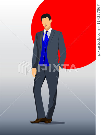 Young handsome businessman. Colored 3d vector illustration Young handsome businessman. Colored 3d vector illustration 114337067