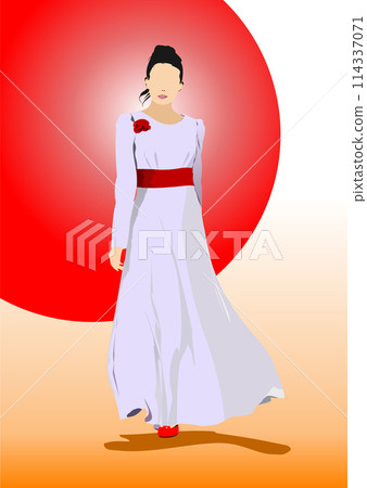 Bride for marriage ceremony design. 3d color vector illustration Bride for marriage ceremony design. 3d color vector illustration 114337071