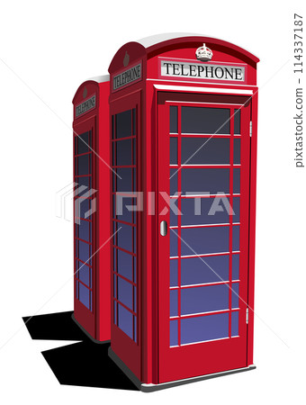 London red rarity public phone box. Vector 3d illustration London red rarity public phone box. Vector 3d illustration 114337187