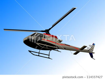 Ambulance Helicopter. Vector 3d illustration 114337427