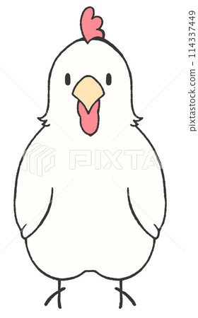 A chicken standing and looking at me 114337449