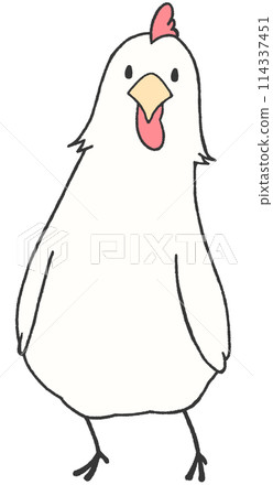 A chicken stretching its neck to look at you in the upper right 114337451