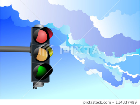 Traffic lights. Red signal. Yellow signal. Green signal. 3d color vector illustration Traffic lights. Red signal. Yellow signal. Green signal. 3d color vector illustration 114337489