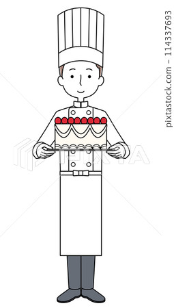 Illustration of a male confectioner 114337693