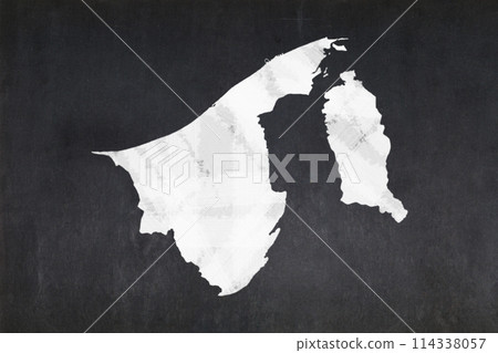 Map of Brunei Darussalam drawn on a blackboard 114338057