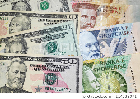 Stack of Croatian Kuna and Albanian Lek Stack of Croatian Kuna and Albanian Lek 114338071