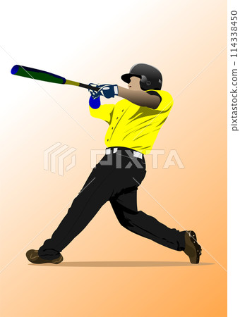 Baseball player. Vector 3d illustration for designers Baseball player. Vector 3d illustration for designers 114338450