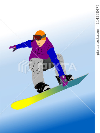 Snowboard man silhouette. Vector 3d illustration Snowboard man silhouette. Vector 3d illustration 114338475