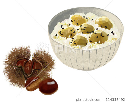 Chestnut rice (with chestnut husks) 114338492