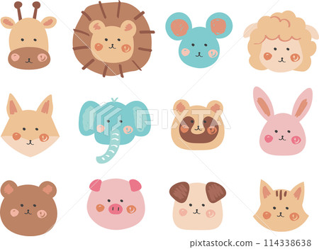 Animal, cute, face, icon 114338638