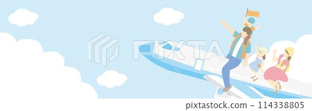 Banner Travel Summer Frame People Family Background Copy Space Illustration Material Banner Travel Summer Frame People Family Background Copy Space Illustration Material 114338805
