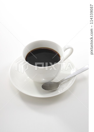 Hot coffee white background Hot coffee white background 114339087