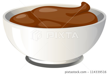 Bowl of Brown Sauce Vector Illustration Bowl of Brown Sauce Vector Illustration 114339516
