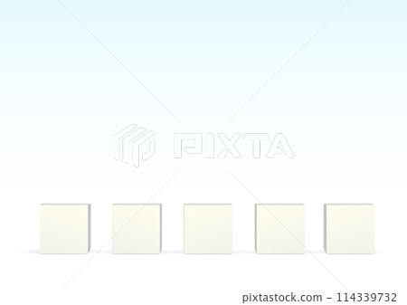 Five pieces of wood lined up in a row Five pieces of wood lined up in a row 114339732