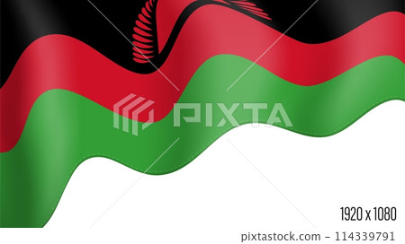 Malawi country flag realistic independence day background. Malawi commonwealth banner in motion waving, fluttering in wind. Festive patriotic HD format template for independence day Malawi country flag realistic independence day background. Malawi commonwealth banner in motion waving, fluttering in wind. Festive patriotic HD format template for independence day 114339791
