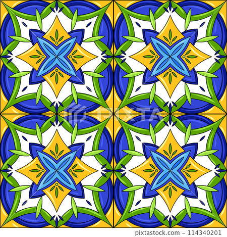 Ceramic tile pattern. Gorgeous seamless pattern. Can be used for wallpaper pattern fills web page background or surface textures 114340201