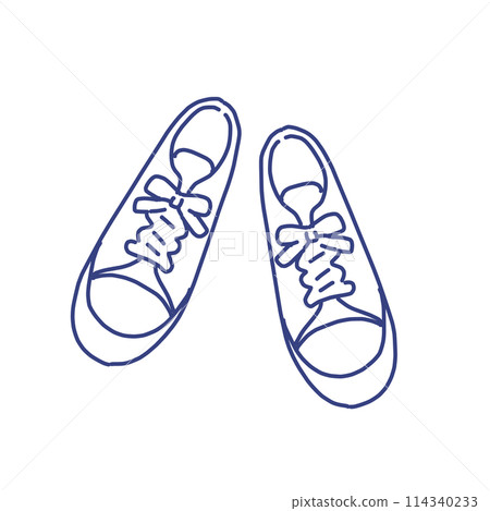 Simple and pop clothing illustration: Sneakers 114340233