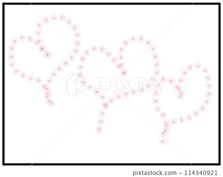 Background 3 flower hearts with white background and black border Background 3 flower hearts with white background and black border 114340921