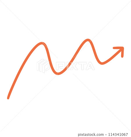 Orange Upward Arrow Orange Curved Arrow Orange Up Curved Arrow Marker Arrow Orange Scribble Arrow Hand Drawn Wave Arrow 114341067