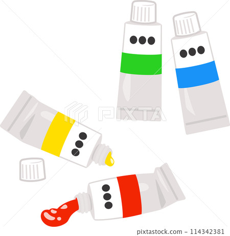 Paint tube illustration set 114342381